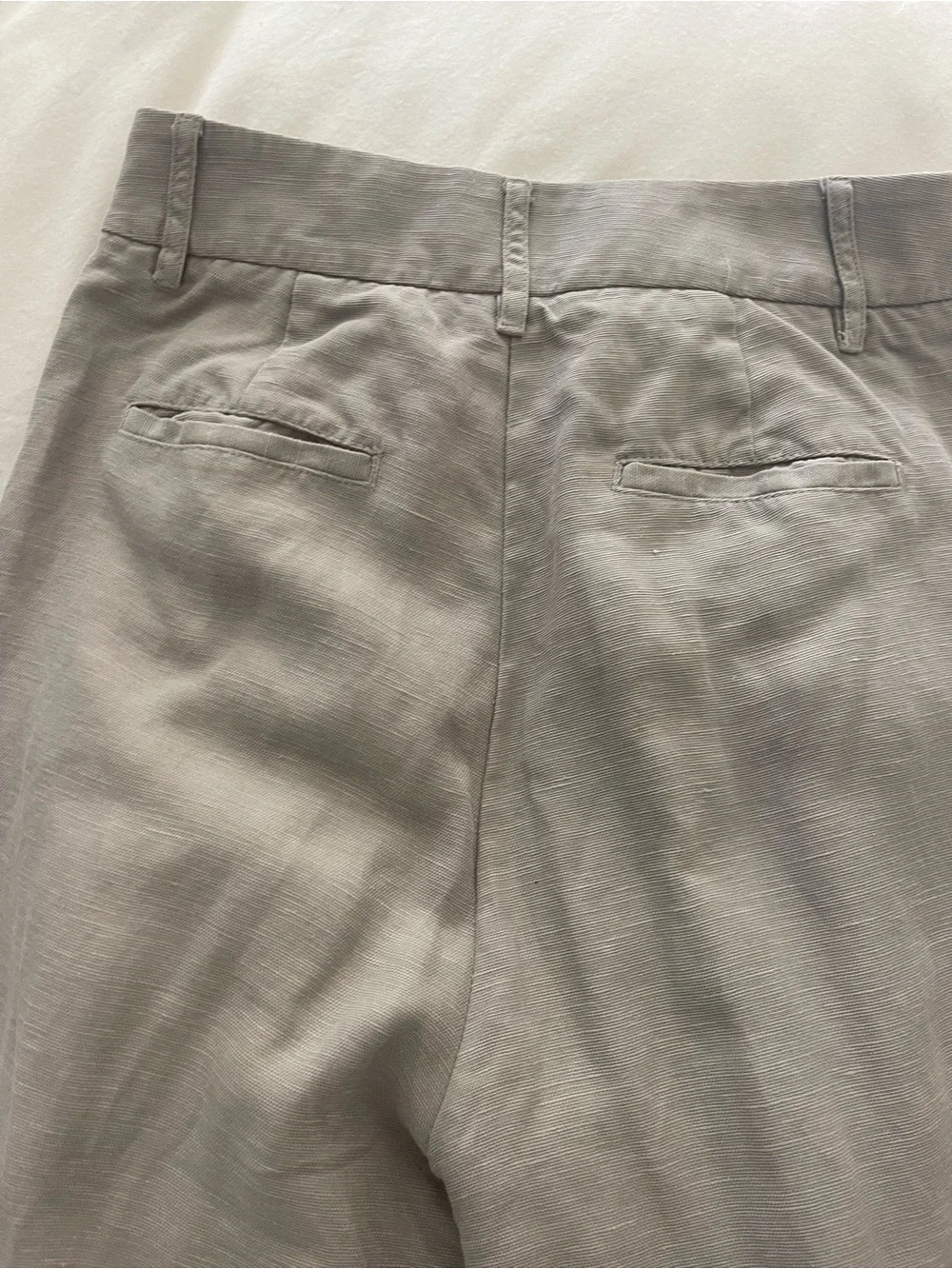 Wilford High-Waist Wide-Leg Women’s Linen trousers — Light Gray/size 2